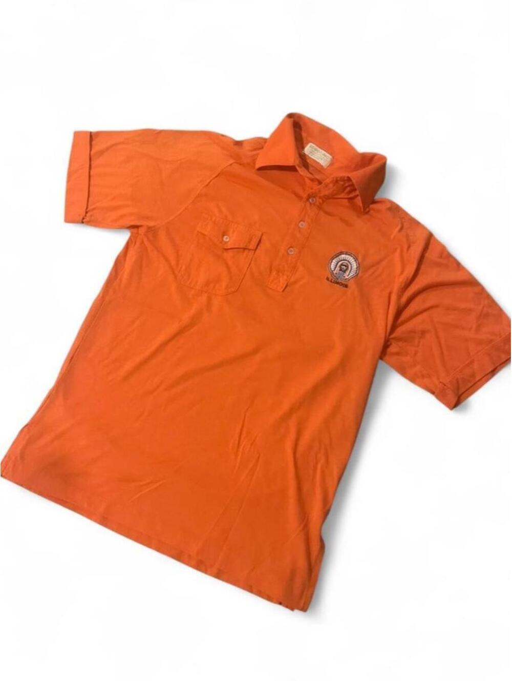 80s Vintage Logo7 Inc. Illinois Polo Shirt, Size Medium.